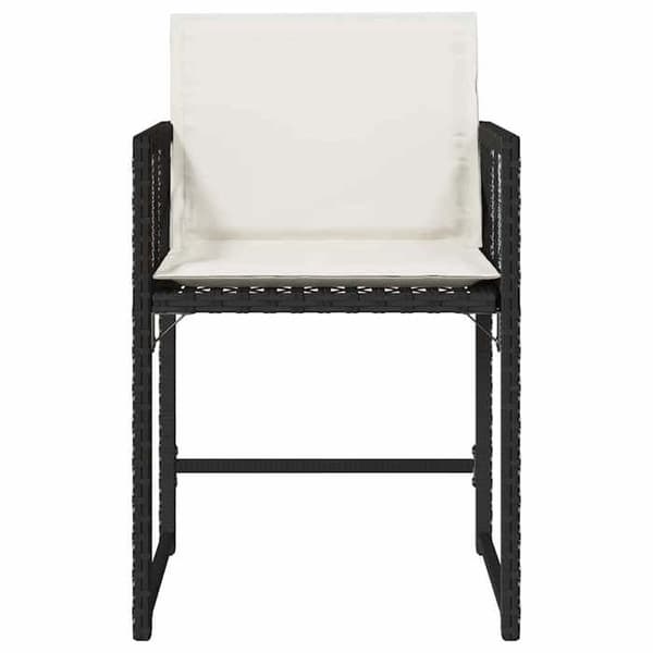 Maison Exclusive - Trädgårdsstolar set om 4 med svarta kuddar i flätad resin