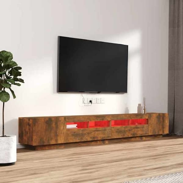 Maison Exclusive - TV-møbel sæt med LED-lys 3 stk Røget eg Rökt ek