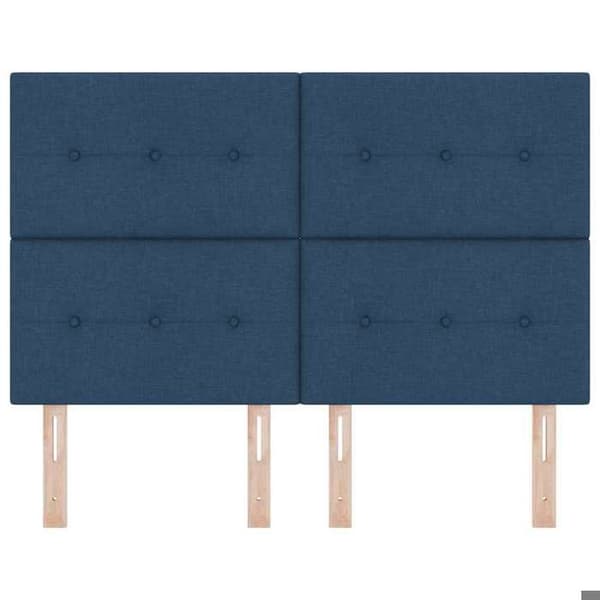 Maison Exclusive - LED-hovedgærde med blå LED-strips 144 cm stof