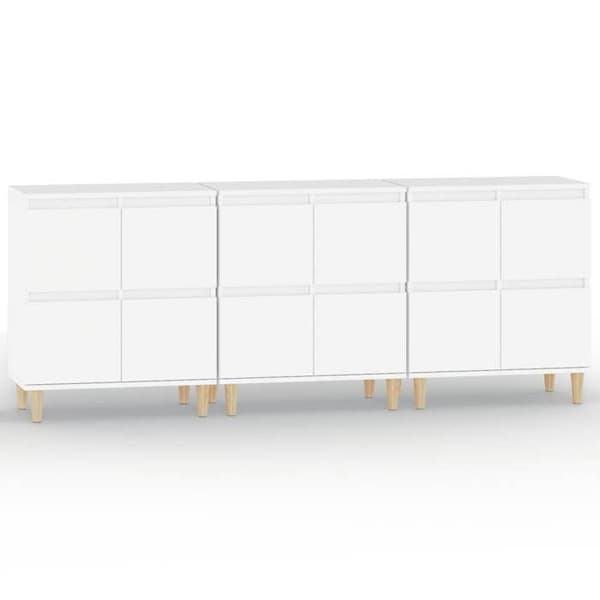 Maison Exclusive - Bufféer 3 st vit 60x35x70 cm ingenjörsträ