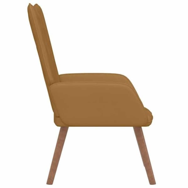 Avslappningsfåtölj - EXKLUSIV HEM - Brun Sammet - 100% polyester Sammet - Stålram - Träben brun