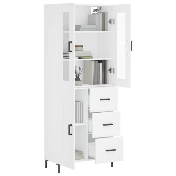 Maison Exclusive - Buffé hög Vit 69,5x34x180 cm Ingenjörsträ