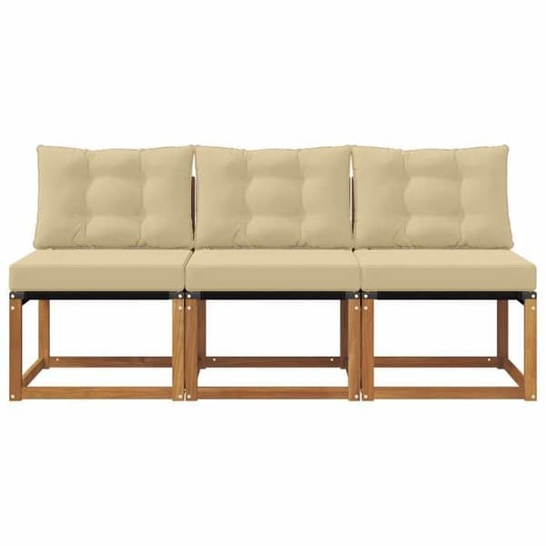 Maison Exclusive - 3 stk. Midterste udendørs sofa Naturlig