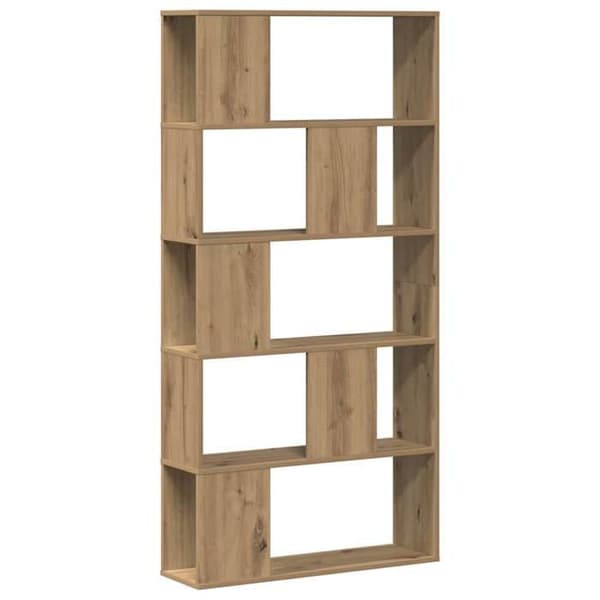 Maison Exclusive - Bibliotek 5 niveauer egetræ håndværk træ ingeniørarbejde