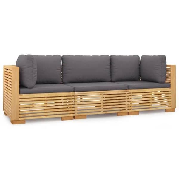 Maison Exclusive - Havegruppe 3 stk med puder i solid teaktræ