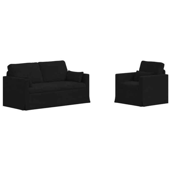 Maison Exclusive - 2-delars soffgrupp i svart tyg