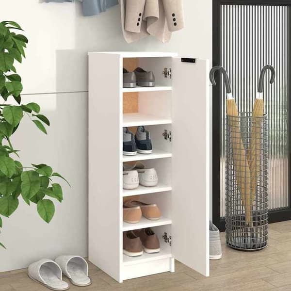 Skoark - EKSKLUSIV HUS - 30x35x100 cm - Hvid - Ingeniørtræ - 1 dør Vit