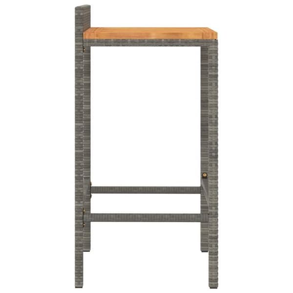 Maison Exclusive - Barstolar set om 2 grå vävd resin och akaciaträ