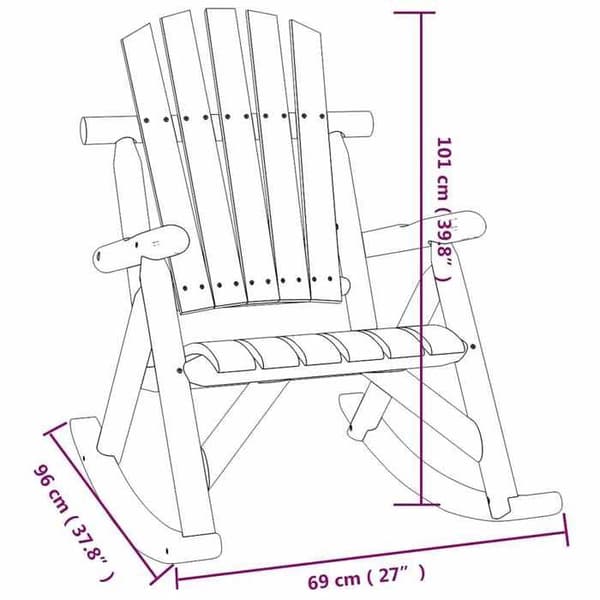 Maison Exclusive - Trädgårdsgungstol 69x96x101 cm av massiv gran