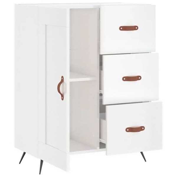 Maison Exclusive - Hvid glans buffet 69,5x34x90 cm Ingeniørtræ