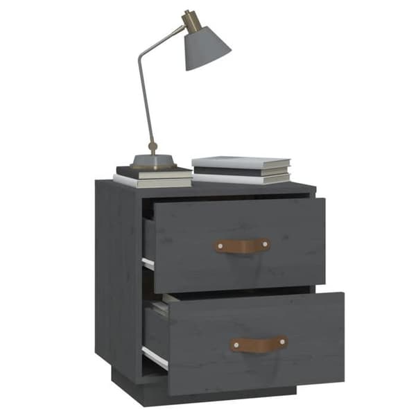 Maison Exclusive - Yöpöydät 2 kpl Harmaa 40x34x45 cm Massiivipuu Grå