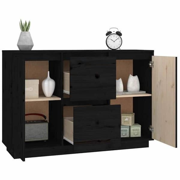 Maison Exclusive - Buffet Musta 111x34x75 cm Massiivipuu