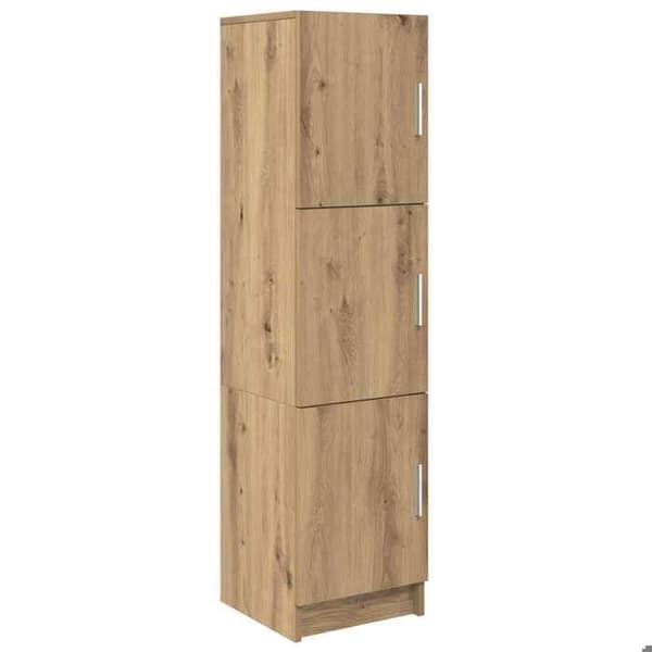 Buffet høj - EKSKLUSIV HUS - Moderne højskab - Eg trælook - 122,5 cm H - Spånplader Ek