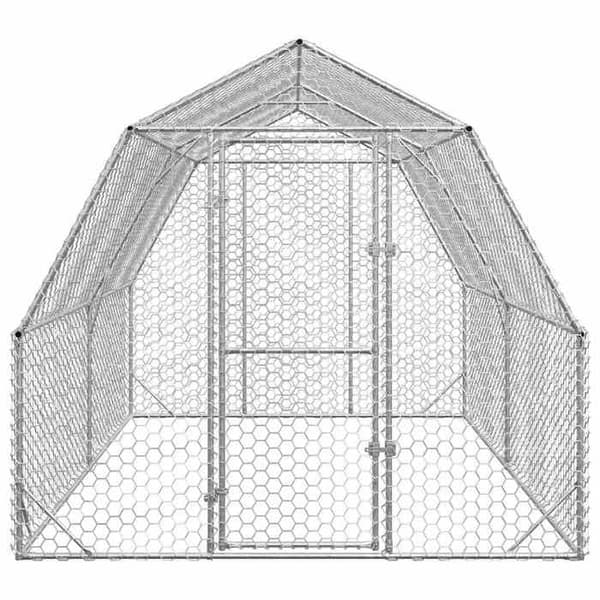 Hønsehus - EKSKLUSIVT HUS - 2,5x4x2,25 m - Galvaniseret stål - Hexagonal net mod rovdyr - Låselig dør