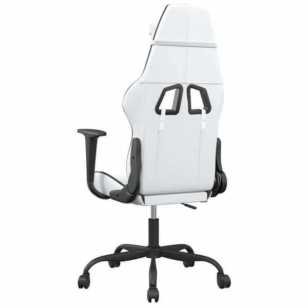 Maison Exclusive - Spilestol med massage Hvid og sort Syntetisk læder