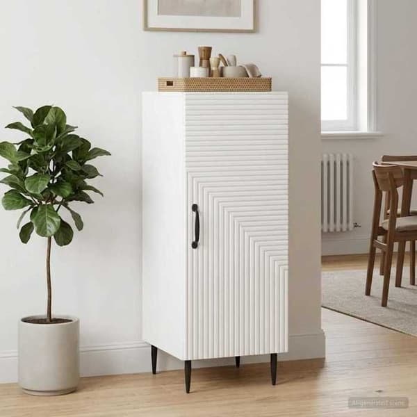 Maison Exclusive - Hvid glans buffet 33 x 34,5 x 89,5 cm Ingeniørtræ