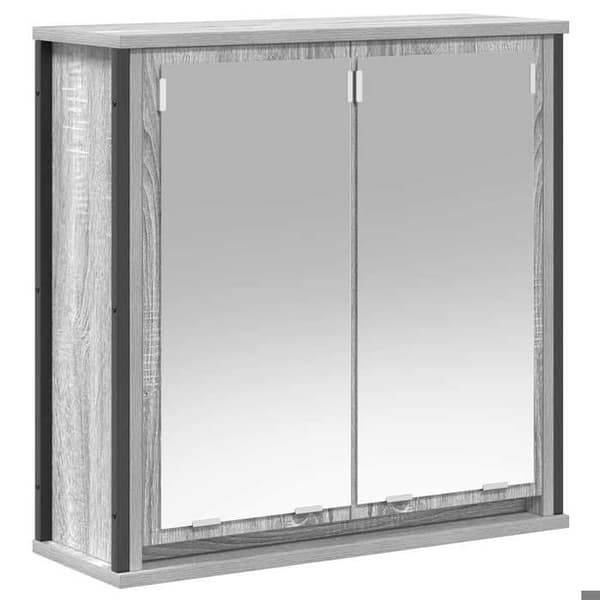 Maison Exclusive - Väggmonterad badrumsspegelskåp sonoma grå 60x21x60 cm