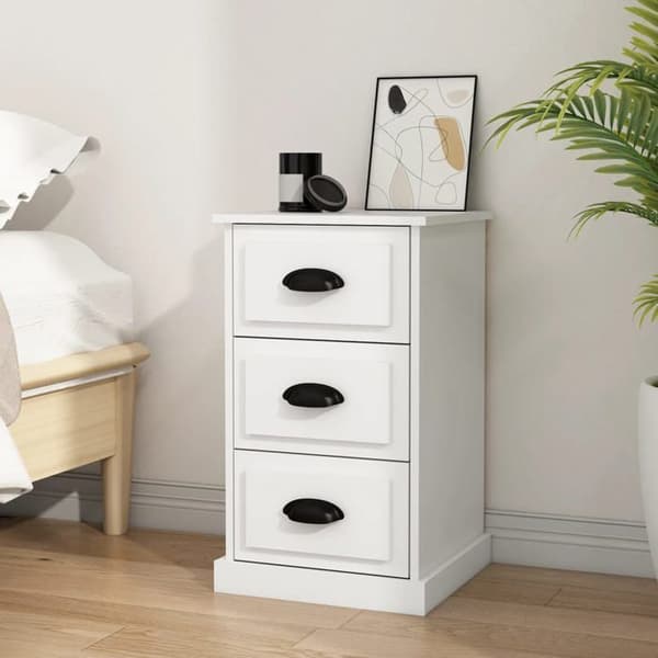 Maison Exclusive - Sängbord vit 39x39x67 cm ingenjörsträ Vit