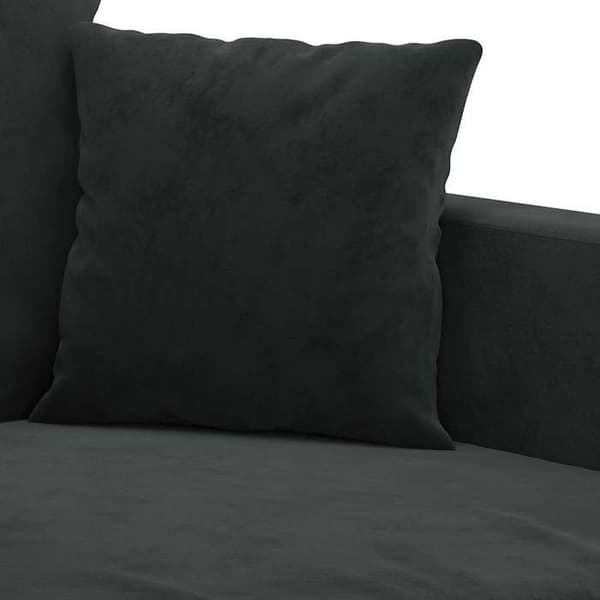 Maison Exclusive - 3 kpl:n sohvasetti tyynyillä, musta sametti Svart