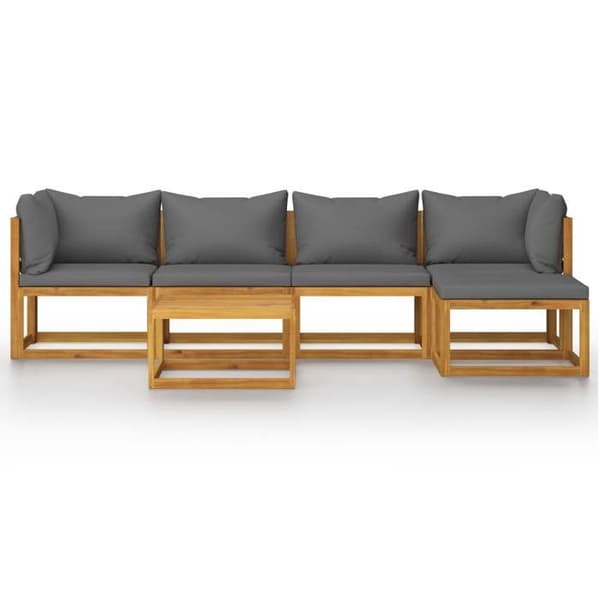 Maison Exclusive - Havegruppe 7 stk med pude i solid akacietræ