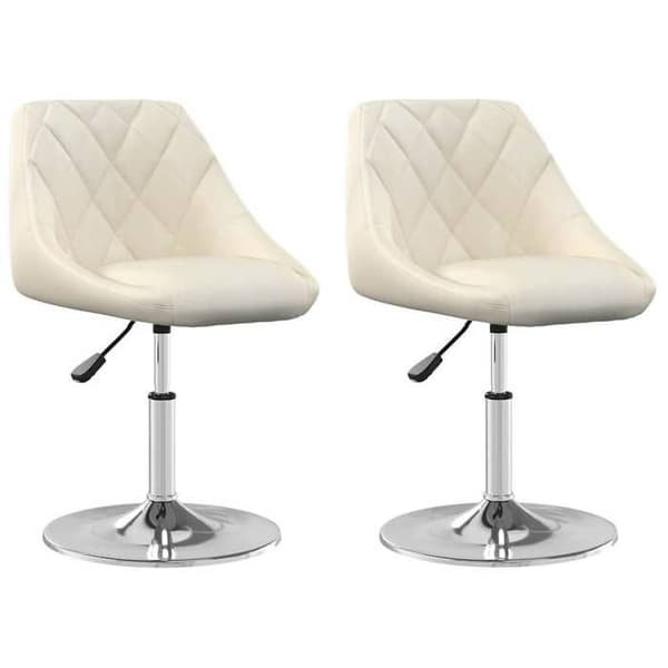 Maison Exclusive - Snurrstolar för matplats, set om 2, Creme Sammet