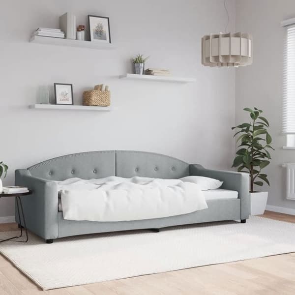 Maison Exclusive - Sengebund uden madras lys grå 90x200 cm stof