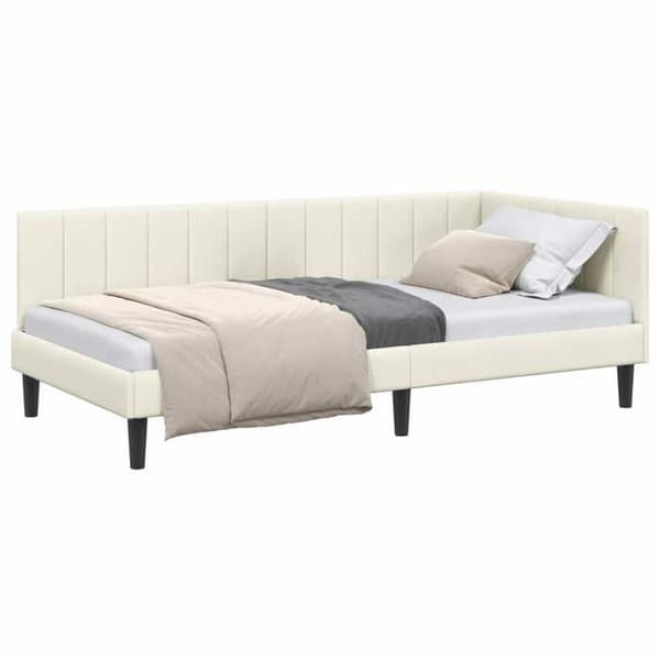 Maison Exclusive - Kulmasänky Creme 100 cm x 200 cm Sametti