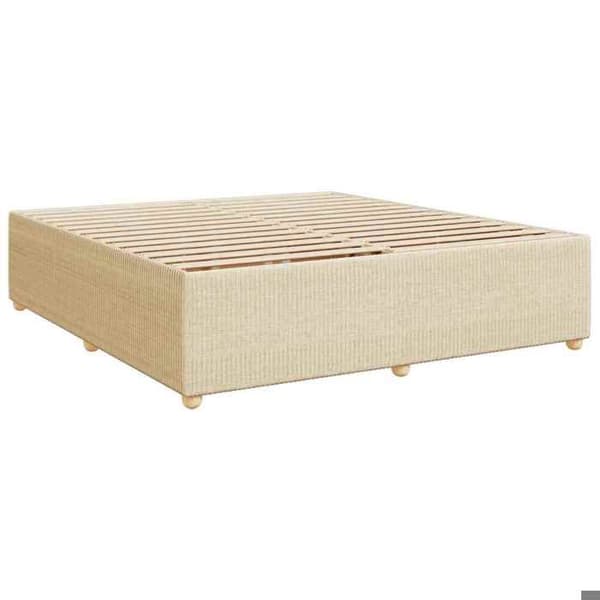 Sengestel - EKSKLUSIV HUS - 200x200 cm - Creme - Polyesterstof - Lamelseng Grädde