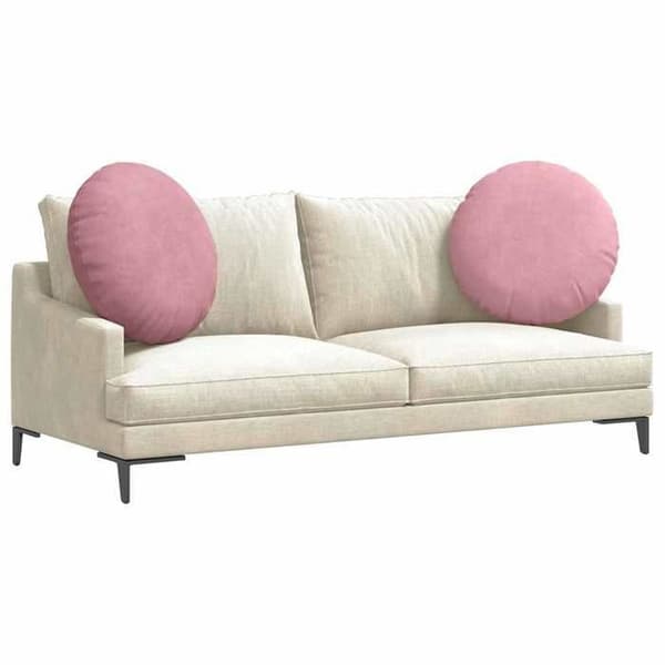 Sædehynder - EKSKLUSIV HUS - Sæt 2 - Luksuriøs fløjl - Rosa - Ø60 x 21 cm Ros