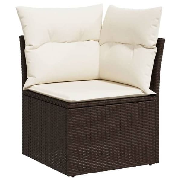 Maison Exclusive - Trädgårdsmöbler med kuddar 7 delar brun flätad resin brun
