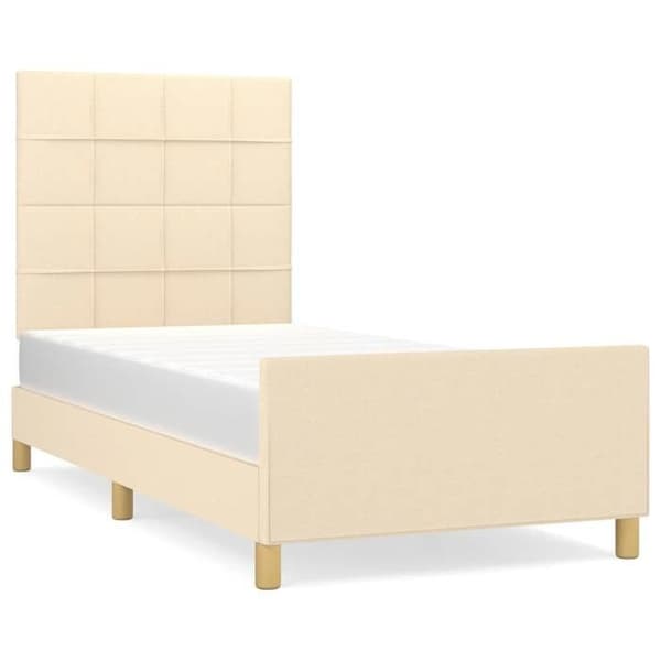 Maison Exclusive - Sengestel uden madras creme 90x200 cm stof