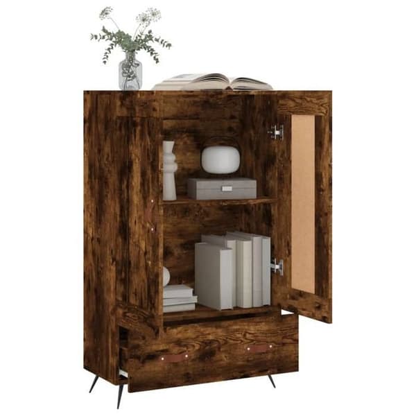 Maison Exclusive - Buffé hög ek rökt 69,5x31x115 cm ingenjörsträ