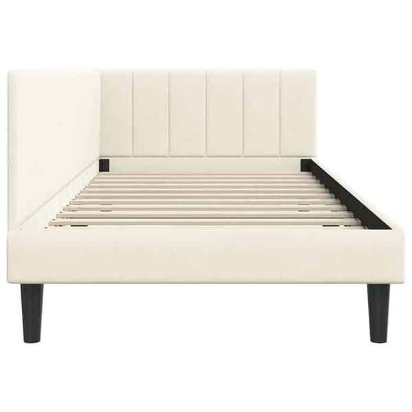 Maison Exclusive - Kulmasänky Creme 100 cm x 200 cm Sametti