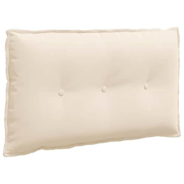 Rygpude - MAISON EXCLUSIVE - 80 x 50 cm - Rektangulær - Beige mikrofiber - Polyesterfyld beige