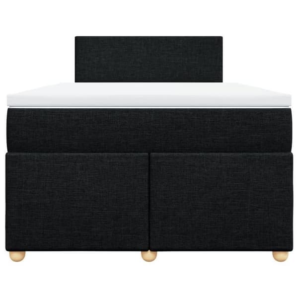 Maison Exclusive - Seng med lameller og madras Sort 120x200 cm Stof