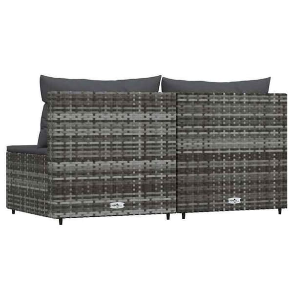 Maison Exclusive - Centrala trädgårdssoffor och kuddar 2 st Grå flätad resin Grå