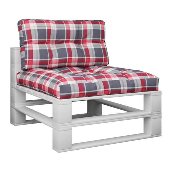 Maison Exclusive - Palettkuddar set om 2 rutig röd tyg