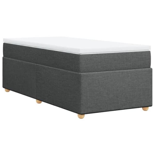 Maison Exclusive - Sänkyperä ja tummanharmaa patja 90x190 cm Kangas