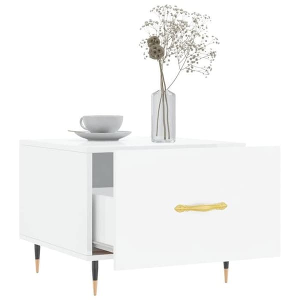 Maison Exclusive - 2 st soffbord vit glansig 50x50x40cm ingenjörsträ