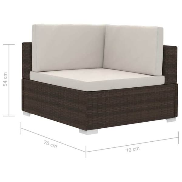 Maison Exclusive - Hörnstolar set om 2 med kuddar, flätad resin, Brun brun