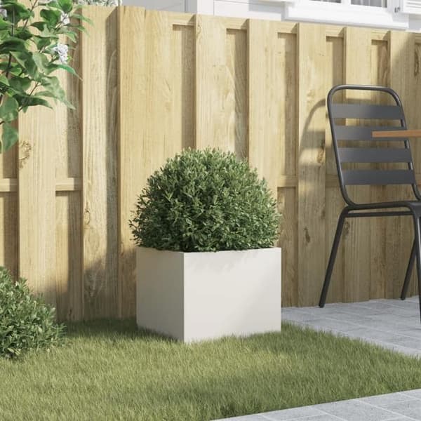 Maison Exclusive - Vit kruka 32x30x29 cm stål