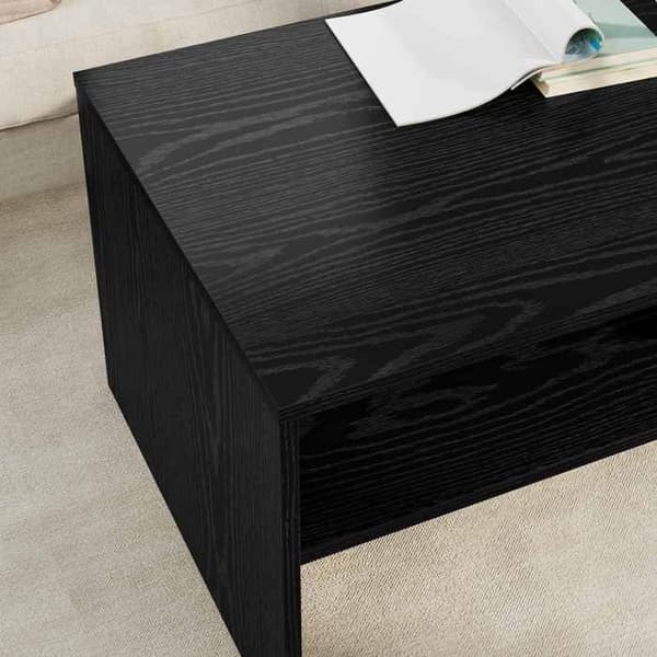 Bord - EKSKLUSIV HUS - Sort eg - 100×50×40 cm - Ingeniørtræ - Indbyggede hylder svart ek