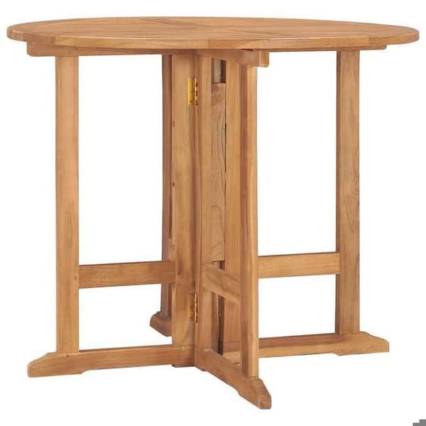 Maison Exclusive - Sammenklappeligt have spisebord Ø90x75 cm i solid teaktræ