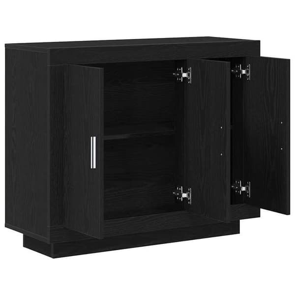 Maison Exclusive - Buffet Sort egetræ 92 x 35 x 75 cm Ingeniørtræ svart ek