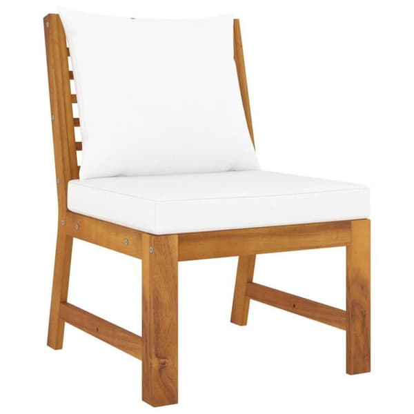 Maison Exclusive - Trädgårdsmöbler 9 delar med kuddar Creme Solid akaciaträ
