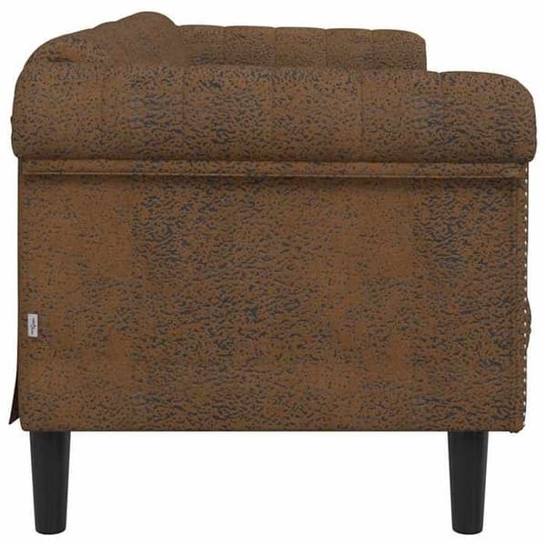 Maison Exclusive - Soffa 3-sits brun konstläder mocka