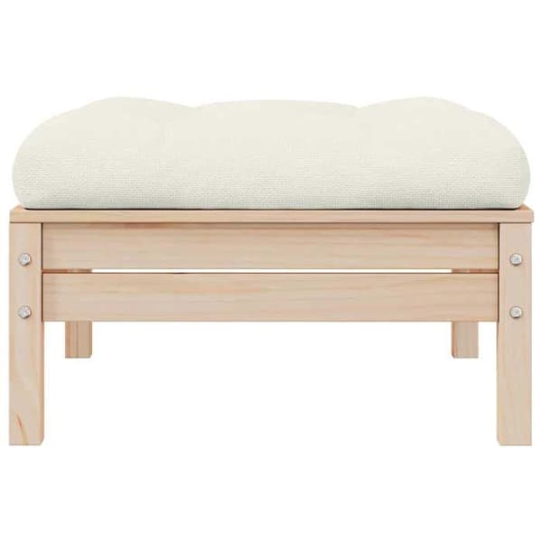 Maison Exclusive - 2-sits trädgårdssoffa med krämfärgade kuddar i solid furu Kräm (kuddar)