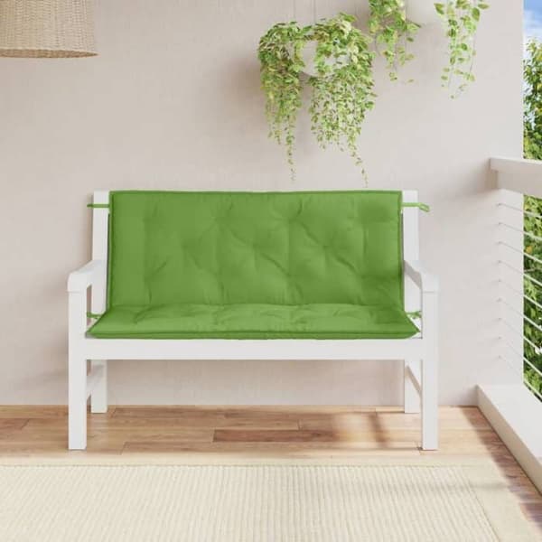 Maison Exclusive - Bänkdynor för trädgård, set om 2, grön blandad tyg