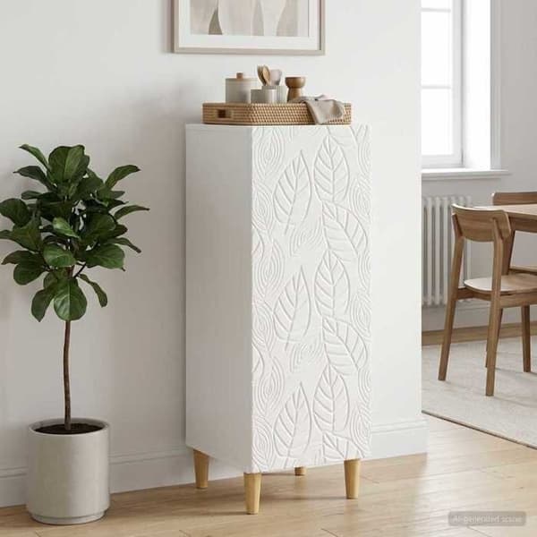 Maison Exclusive - Hvid glans buffet 33 x 34,5 x 90 cm Ingeniørtræ Vit
