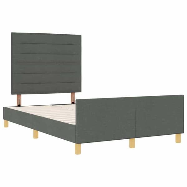 Sängram - EXKLUSIV HEM - 120 x 200 cm - Huvudgavel ingår - Mörkgrå sammet - Dold förvaring Mörkgrå